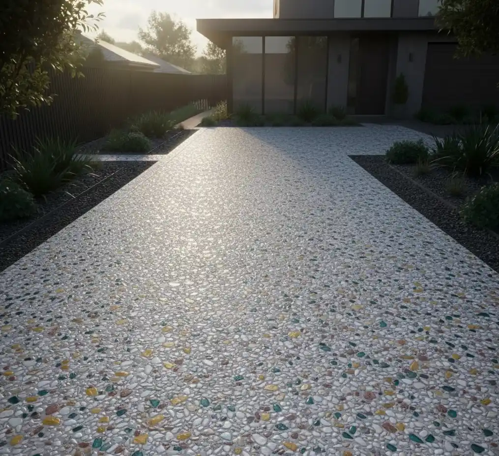 Exposed Aggregate Colour HHighlights- Luxury Driveway Colour Ideas