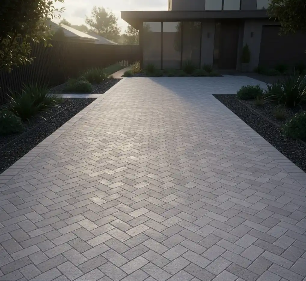 Light Grey & Silver- Minimalist Concrete Driveway Colours